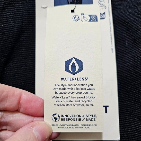 Dockers Mens Perfect Shorts Classic Fit Black Cotton Size 38 - Picture 8 of 15